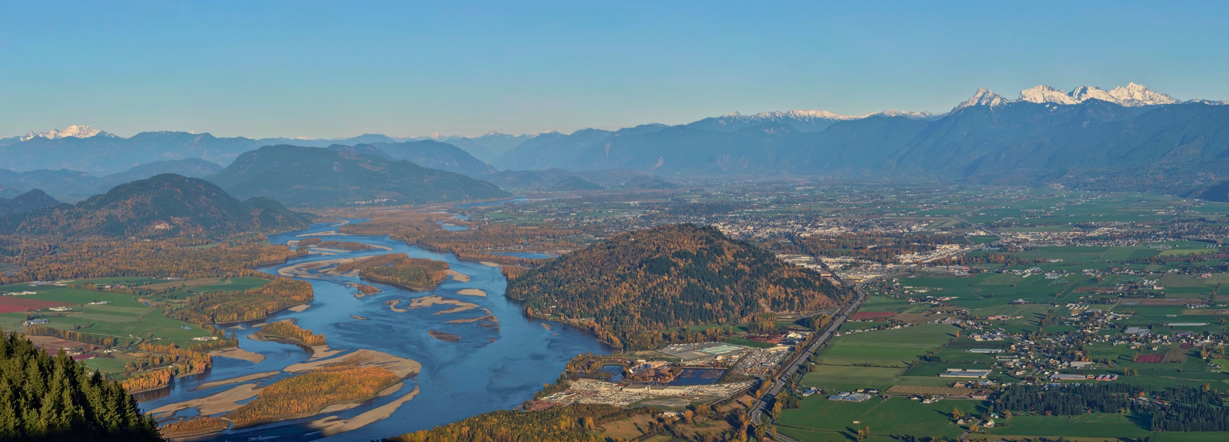 Mountains and river valley in British Columbia